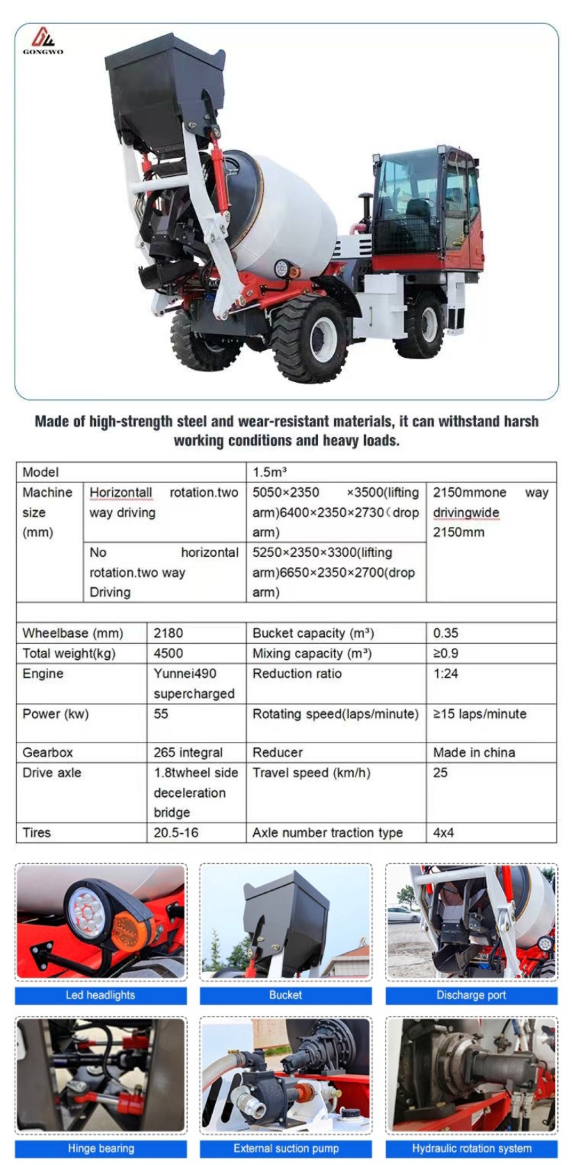 camión hormigonera autocargable